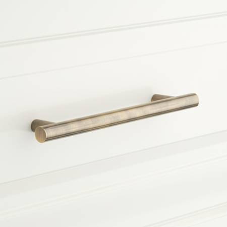 Signature Hardware Avignon 3-3/4 Inch Center to Center Bar Cabinet Pull Antique Brass