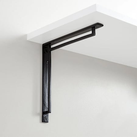 Signature Hardware 8" Harridge Cast Iron Shelf Bracket Black Powder Coat
