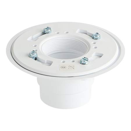 Signature Hardware PVC Shower Drain Flange White