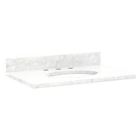 Signature Hardware 31" X 22" 3cm Marble Vanity Top with 8" Faucet Holes White / Carrara Marble