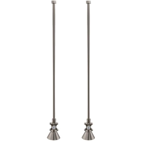 Signature Hardware Deck Mount Tub Supply Lines with Cross Handle Stops - for Copper Pipe Brushed Nickel