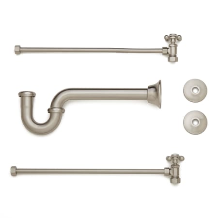 Signature Hardware Bathroom Sink Supply Kit with P-Trap, Dual Handles, and Supply Lines - For Copper Pipe Brushed Nickel