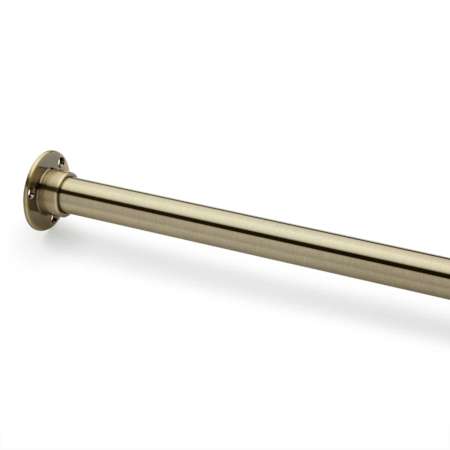 Signature Hardware 66" Straight Brass Shower Rod Antique Brass