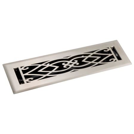 Signature Hardware Victorian Steel Floor Register - 2-1/4" x 10" (3-1/2" x 11-1/4" Overall) Brushed Nickel