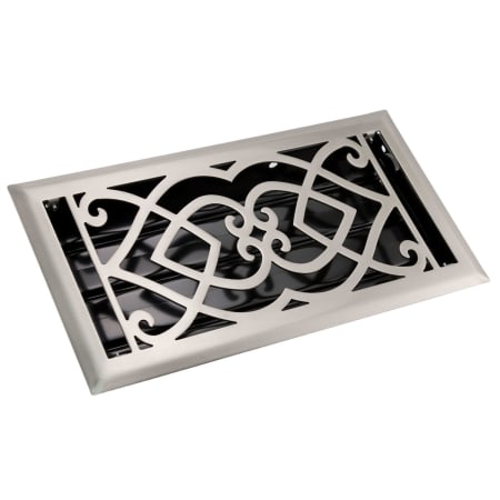 Signature Hardware Victorian Steel Floor Register - 4" x 12" (5-1/4" x 13" Overall) Brushed Nickel