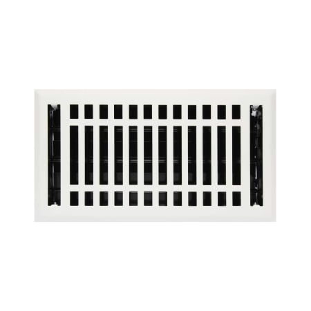 Signature Hardware Contemporary Steel Floor Register - 6" x 14" (7-1/4" x 15" Overall) White