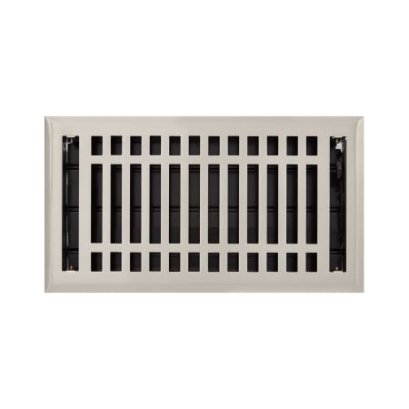 Signature Hardware Contemporary Steel Floor Register - 6" x 14" (7-1/4" x 15" Overall) Brushed Nickel