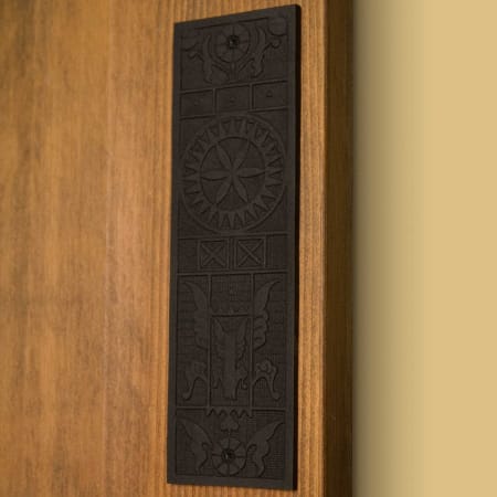 Signature Hardware Mayan 10" H x 3" W Iron Push Plate Black Powder Coat