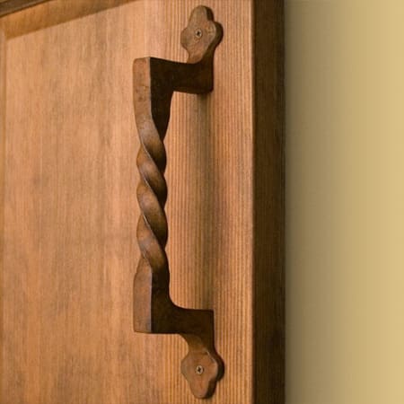 Signature Hardware Heron 13" Iron Square Twisted Door Pull Rust