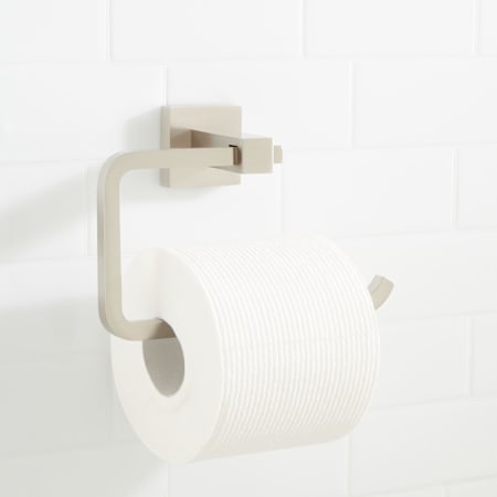 Signature Hardware Albury Wall-Mounted Toilet Paper Holder Brushed Nickel