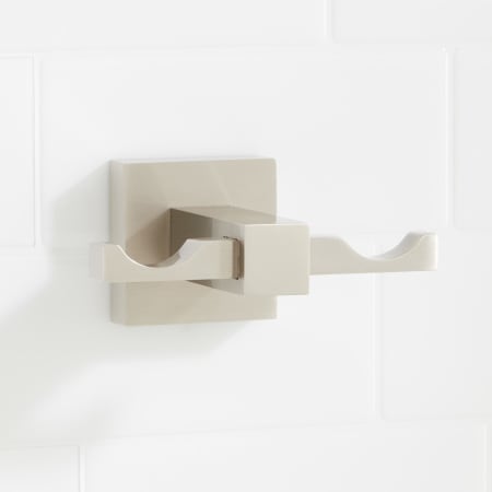 Signature Hardware Albury Double Robe Hook Brushed Nickel