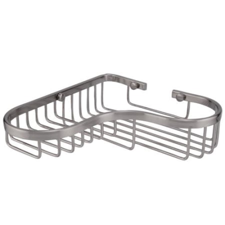 Signature Hardware 9" Solid Brass L-Shaped Shower Basket Brushed Nickel