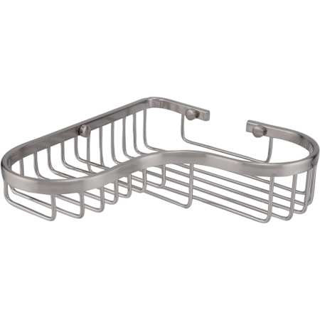 Signature Hardware 9" Solid Brass L-Shaped Shower Basket Brushed Nickel