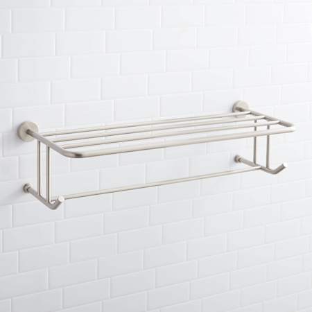 Signature Hardware Ceeley 24-1/8" Brass Towel Rack Brushed Nickel