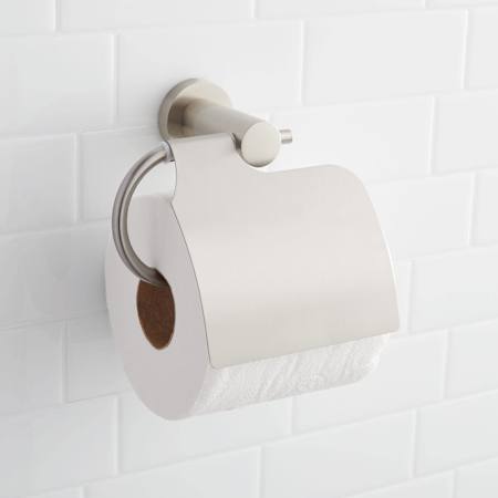 Signature Hardware Ceeley Wall-Mounted Toilet Paper Holder Brushed Nickel