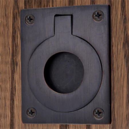 Signature Hardware 2-3/4 Inch Tall Solid Brass Pocket Door Flush Pull Oil Rubbed Bronze