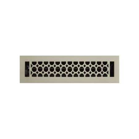 Signature Hardware Honeycomb Brass Floor Register - 2-1/4" x 14" (3-1/4" x 15" Overall) Brushed Nickel