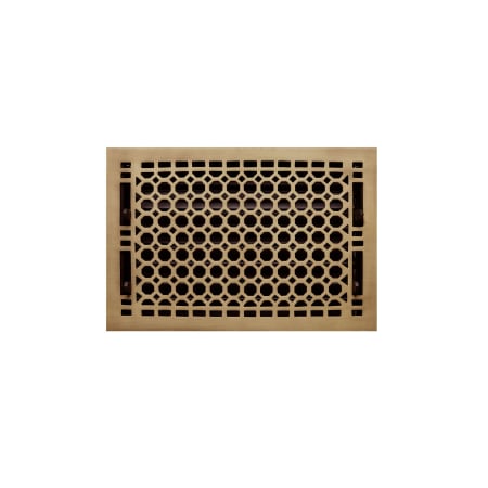 Signature Hardware Honeycomb Brass Floor Register - 8" x 14" (9-1/4" x 15-1/8" Overall) Antique Brass
