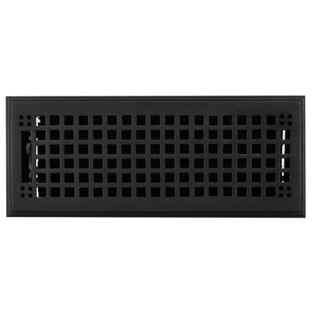 Signature Hardware Mission Iron Floor Register - 4" x 12" Black Powder Coat