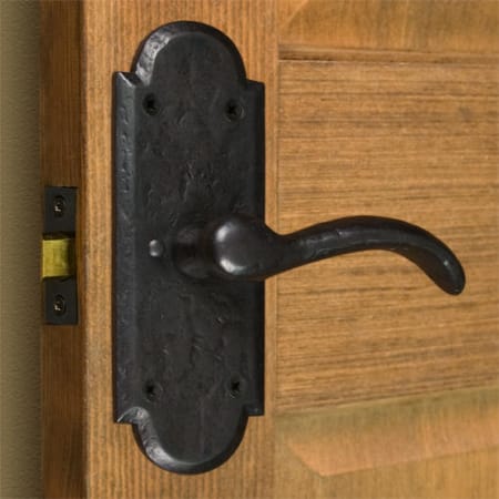 Signature Hardware Duncan Privacy Door Lever Set with 2-3/4" Backset and Decorative Ornate Rose Dark Bronze