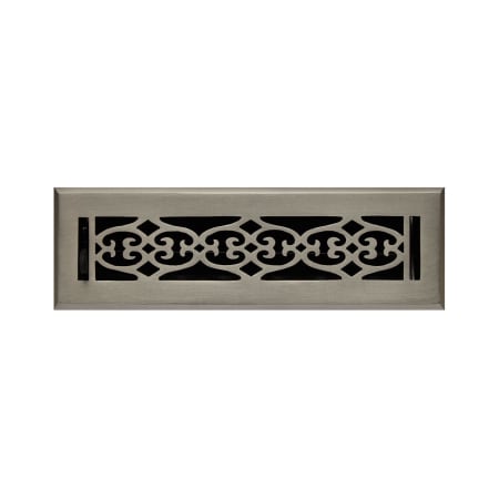 Signature Hardware Old Victorian Brass Floor Register - 2-1/4" x 12" (3-1/2" x 13-1/2"Overall) Brushed Nickel