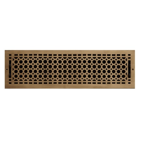 Signature Hardware Honeycomb Brass Wall Register - 6"x30" (6-7/8"x30-1/2" Overall) Antique Brass