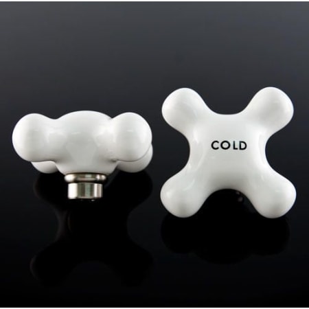 Signature Hardware Large Replacement Porcelain Cross Handles Brushed Nickel