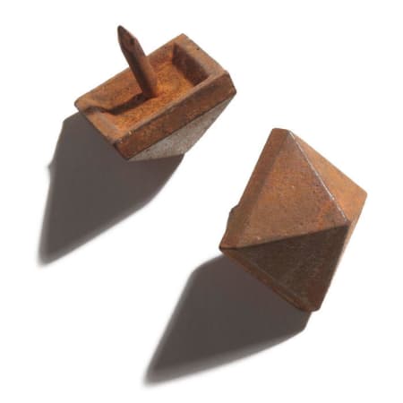 Signature Hardware Hand-Forged Iron Square Pyramid Clavos with 5/8" Nail - Set of 6 - Medium Rust