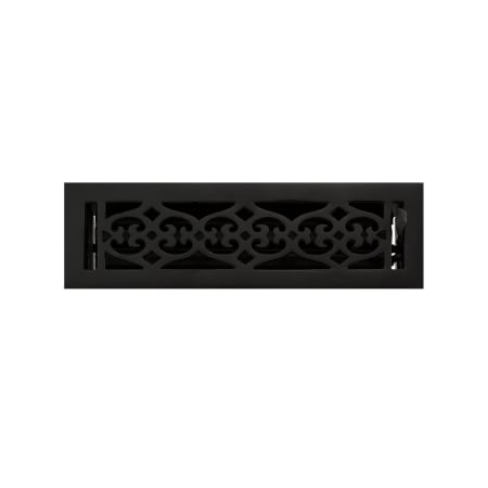 Signature Hardware Old Victorian Cast Iron Floor Register - Powder Coat - 2-1/4" x 10" (3-1/2" x 11-1/2" Overall) Black Powder Coat