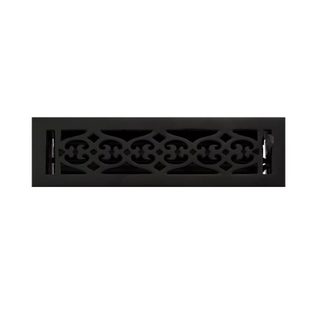 Signature Hardware Old Victorian Cast Iron Floor Register - Powder Coat - 2-1/4" x 12" (3-1/2" x 13-5/8" Overall) Black Powder Coat