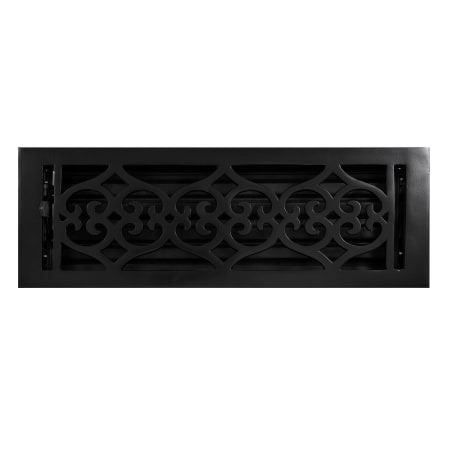 Signature Hardware Old Victorian Cast Iron Floor Register - Powder Coat - 4" x 14" (5-1/4" x 15-5/8" Overall) Black Powder Coat