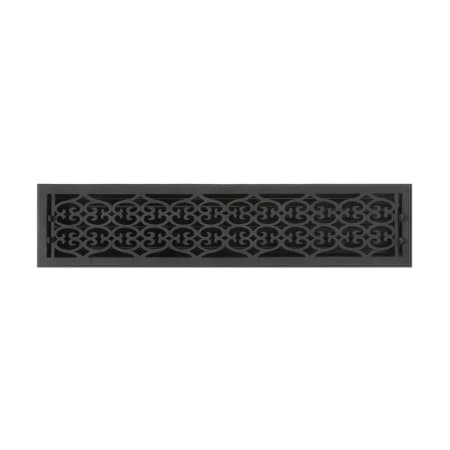 Signature Hardware Old Victorian Cast Iron Floor Register - Powder Coat - 6" x 30" (6-7/8" x 31-1/8"Overall) Black Powder Coat