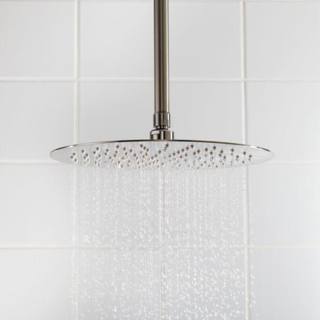 Signature Hardware 1.8 GPM 12" Beveled Round Single Function Rain Shower Head Brushed Nickel