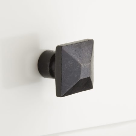 Signature Hardware Solid Bronze 1-1/4 Inch Square Cabinet Knob Bronze Patina