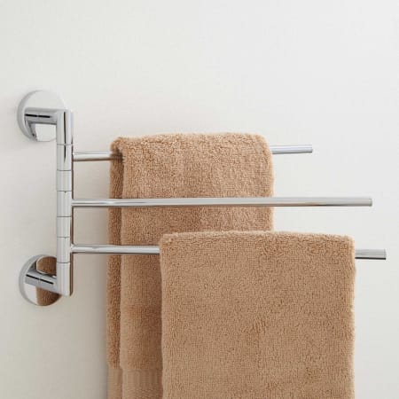 Signature Hardware Colvin 12" Three Swing Arm Brass Towel Bar Chrome