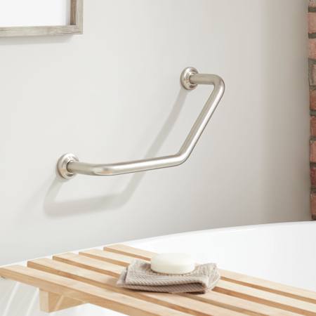 Signature Hardware Lenoir 17" Angled Grab Bar Brushed Nickel