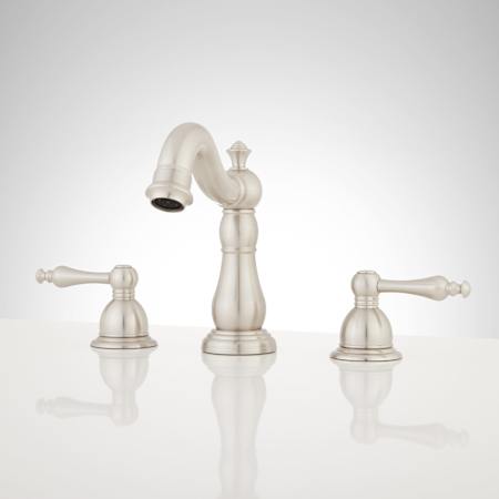 Signature Hardware Enid 1.2 GPM Widespread Bathroom Faucet with Drain Assembly Brushed Nickel