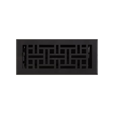 Signature Hardware Cast Iron Floor Register - 4" x 10" Black Powder Coat