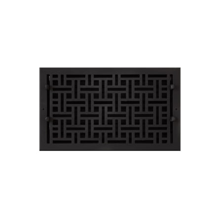 Signature Hardware Wicker Style Cast Iron Wall Register - 8" x 14" (9-3/8" x 15-1/4" Overall) Black Powder Coat