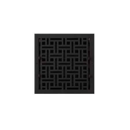 Signature Hardware Wicker Style Cast Iron Wall Register - 10" x 10" (11-1/8" x 11-1/8" Overall) Black Powder Coat