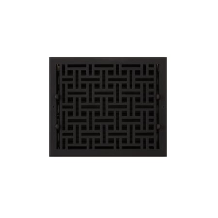 Signature Hardware Wicker Style Cast Iron Wall Register - 10" x 12" (11-1/8" x 13-1/8" Overall) Black Powder Coat