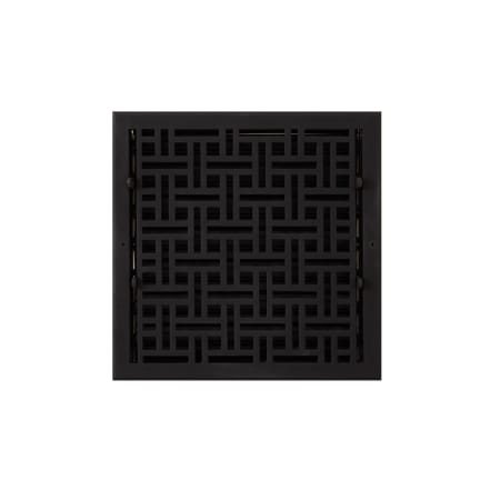 Signature Hardware Wicker Style Cast Iron Wall Register - 12" x 12" (13-1/4" x 13-1/4" Overall) Black Powder Coat