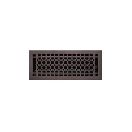 Signature Hardware Honeycomb Brass Floor Register - 4"x10" (5"x11-1/8" Overall) Oil Rubbed Bronze