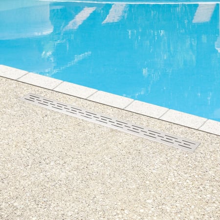 Signature Hardware Effendi 40" Outdoor Linear Shower Drain Brushed Stainless Steel