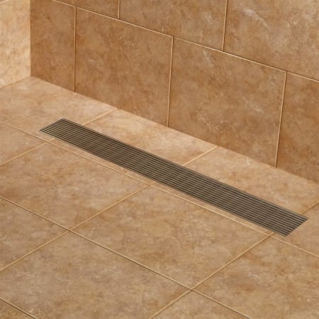 Signature Hardware Carmen 28" Linear Shower Drain with Flange Polished Stainless Steel