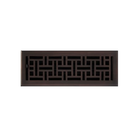 Signature Hardware Wicker Style Brass Floor Register - 4" x 12" (5-1/8" x 13-5/8" Overall) Oil Rubbed Bronze