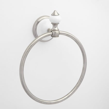 Signature Hardware Adelaide 9-1/2" Wall-Mounted Towel Ring Brushed Nickel