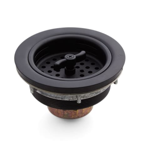 Signature Hardware 3-1/2" Wing Nut Basket Strainer for Sinks up to 1/2" Thick Flat Black