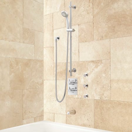 Signature Hardware Hinson Thermostatic Shower System with Hand Shower - Rough In Included Chrome