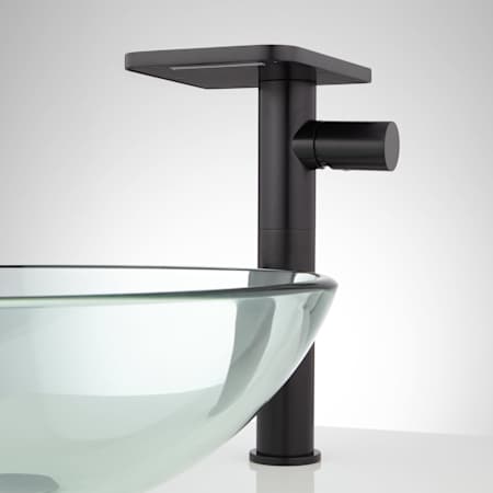 Signature Hardware Knox 1.2 GPM Vessel Single Hole Bathroom Faucet with Pop-Up Drain Assembly Black